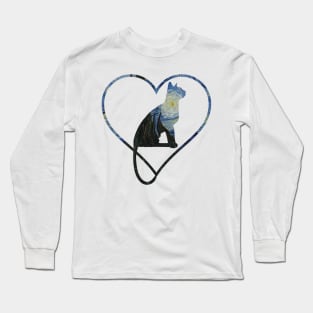 Cat Love Starry Night Long Sleeve T-Shirt